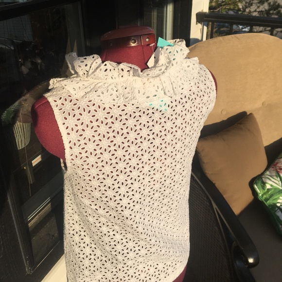 BNWT Kate Spade White Eyelet Top - sz 2A - Picture 4 of 15